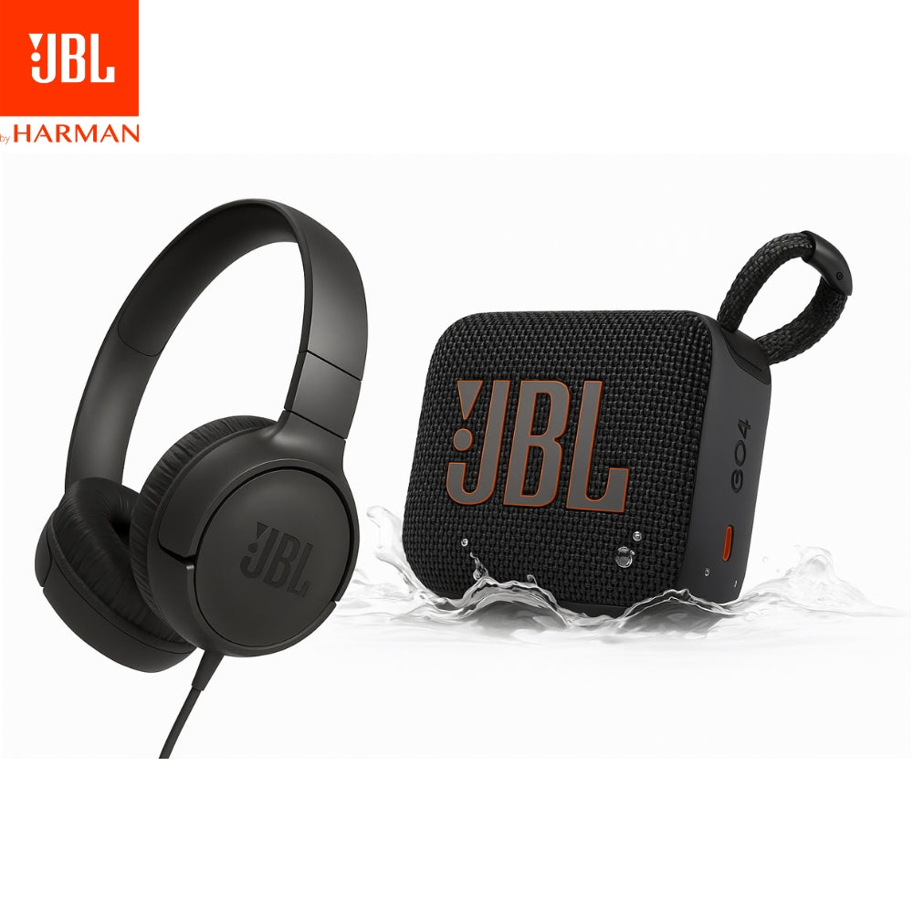PACK JBL: AURICULARES TUNE 520BT NEGRO + PARLANTE GO 4 NEGRO
