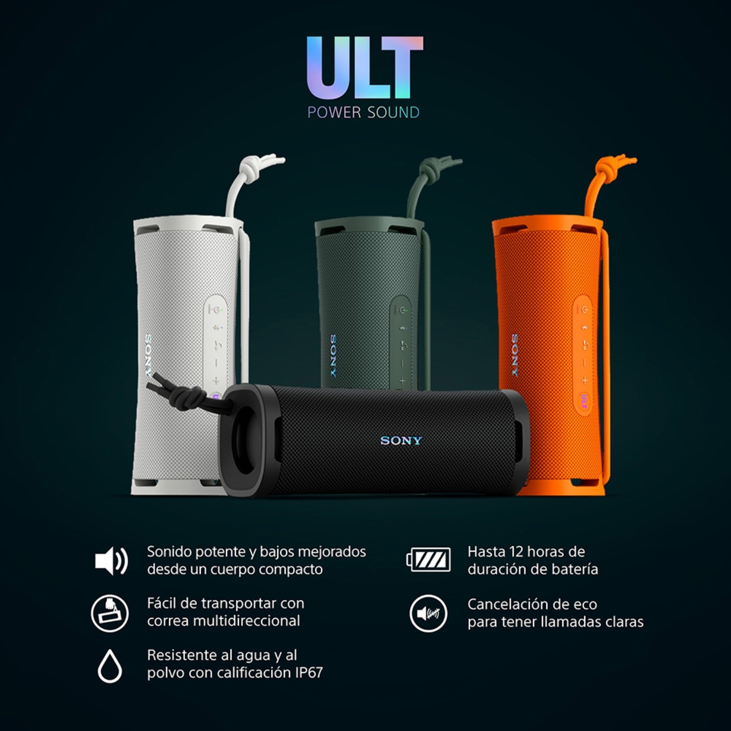 Sony Parlante Bluetooth SRS-ULT10 Portátil ULT FIELD 1 Naranja