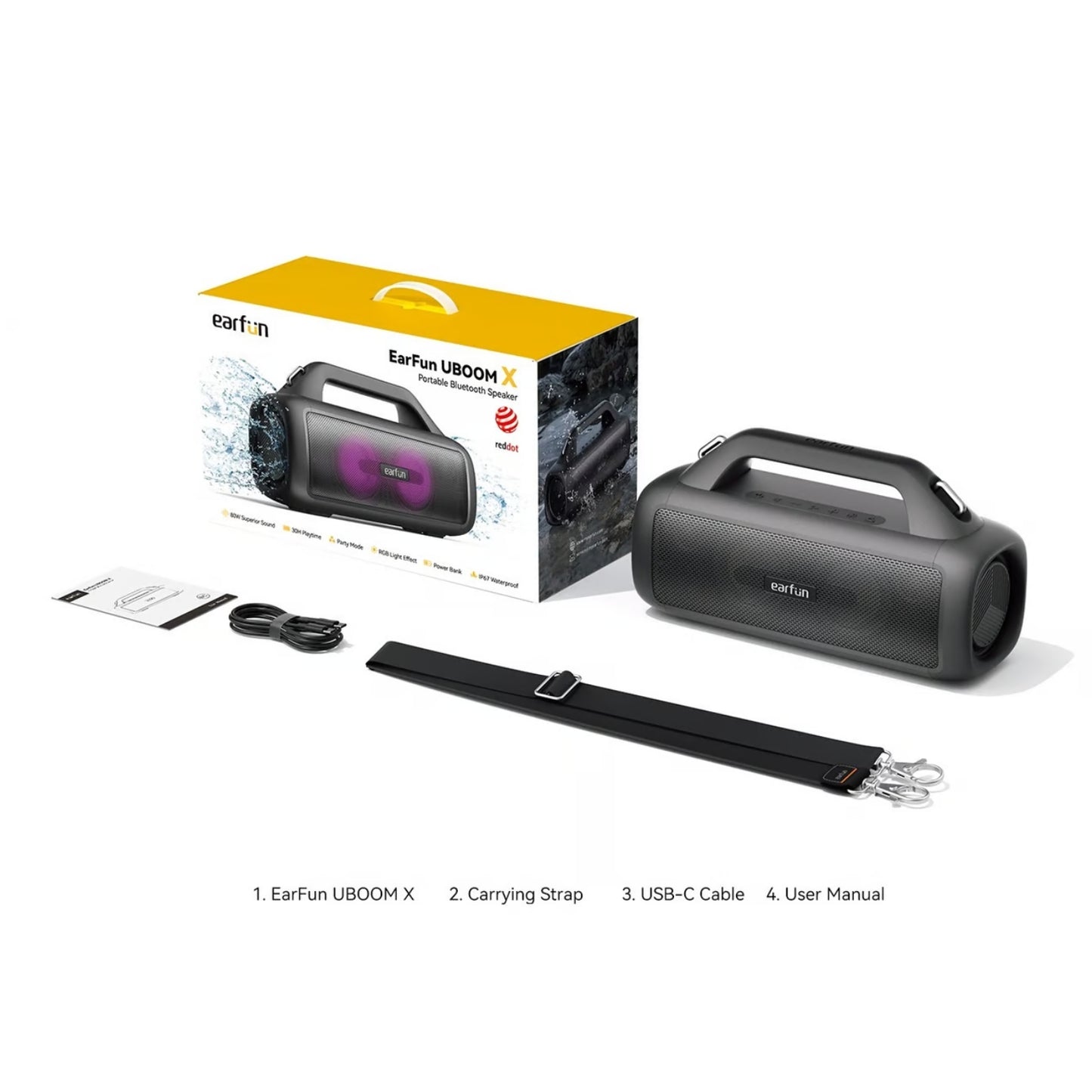 Parlante Earfun Uboom X Negro 80W 30hrs.