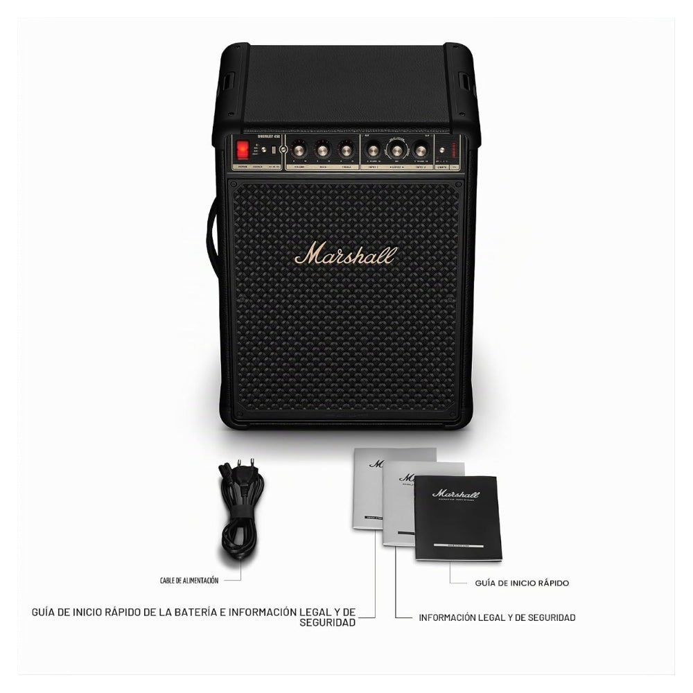 Parlante Marshall Bromley 450 Negro 40 horas 400W con luces y asa
