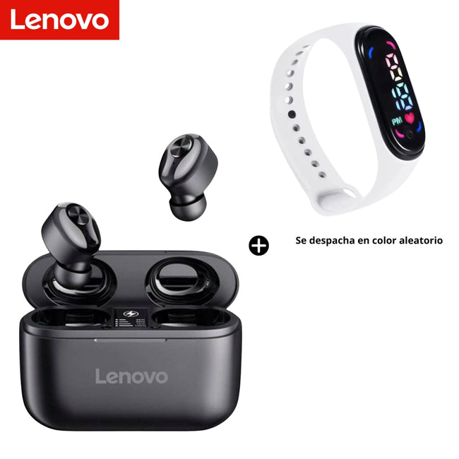 PR Audifono Inalambrico Lenovo Ht18 Earbuds + Reloj digital pulsera