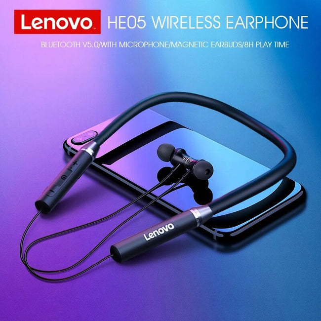 Audifonos Bluetooth Lenovo HE05 + Parlante K3 PRO +Mochila Basica de Regalo