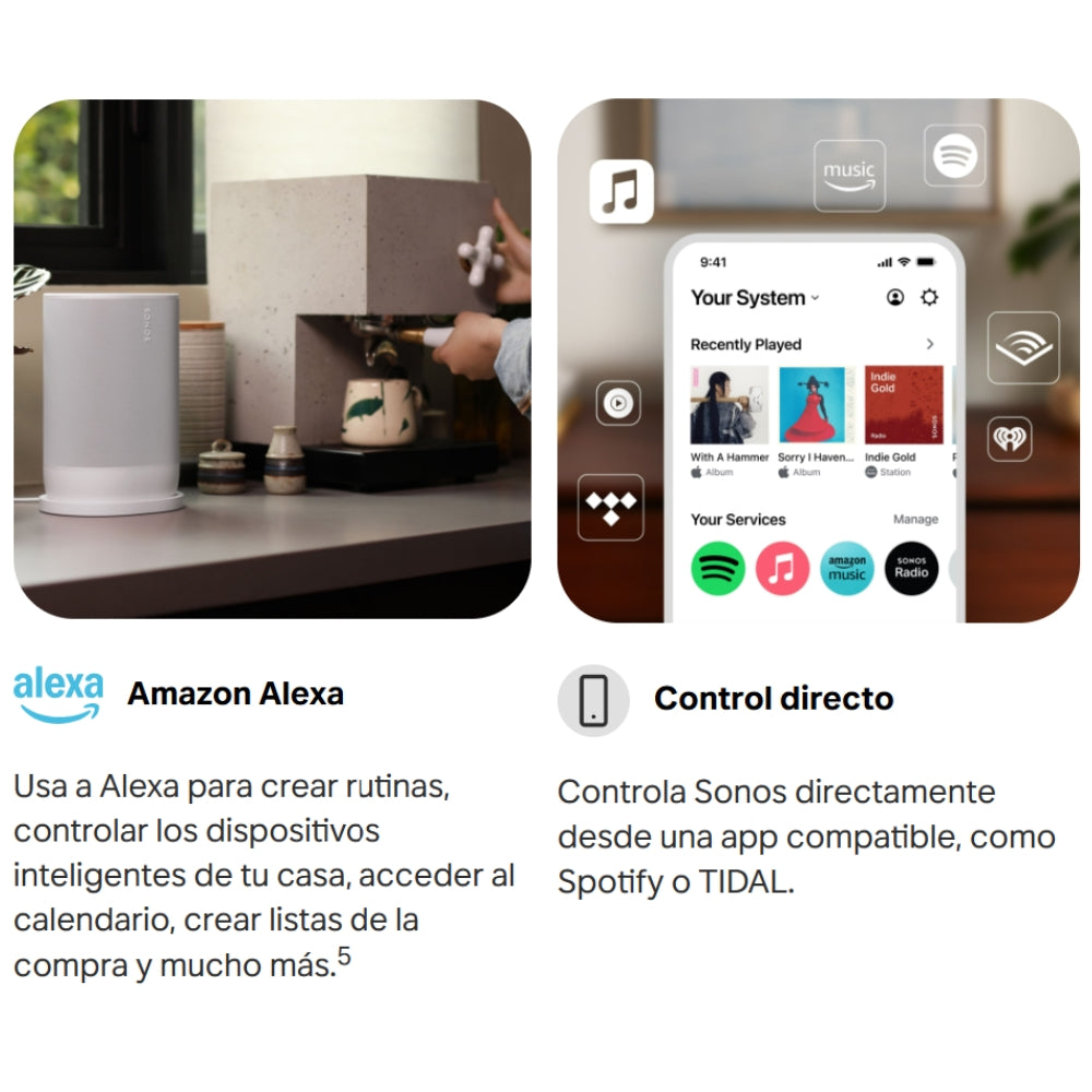 Parlante Sonos Move 2 WiFi + Bluetooth Ajuste Trueplay 24 horas