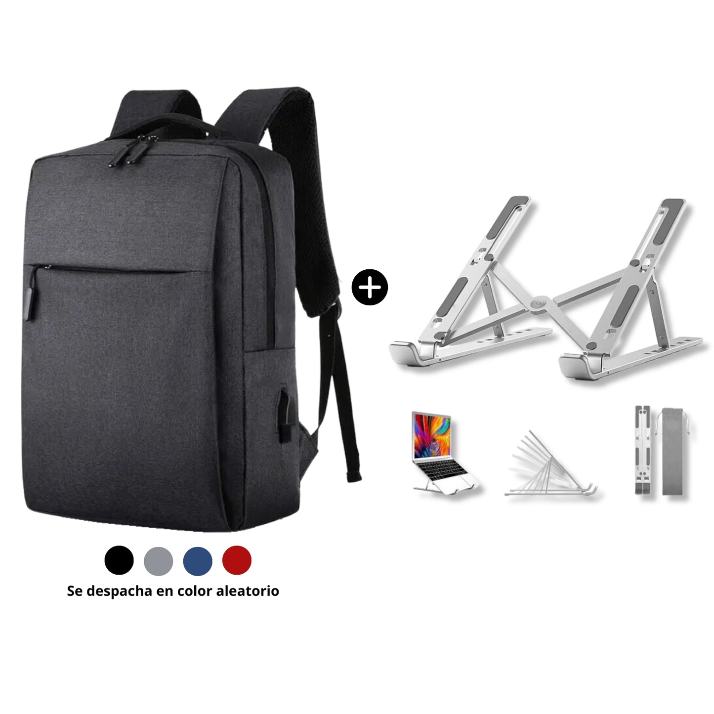 Mochila Portalaptop + Soporte de Aluminio de Regalo