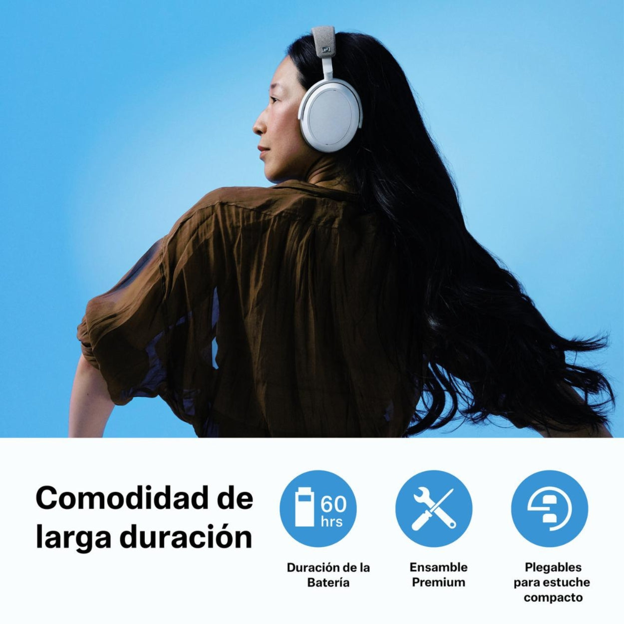Audifono inalambrico Sennheiser Momentum 4 Wireless Blanco Anc 60 hrs