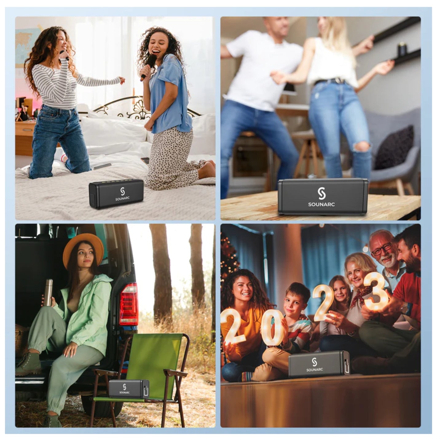 Parlante Bluetooth Sounarc M1 Karaoke 80W + 2 Microfonos