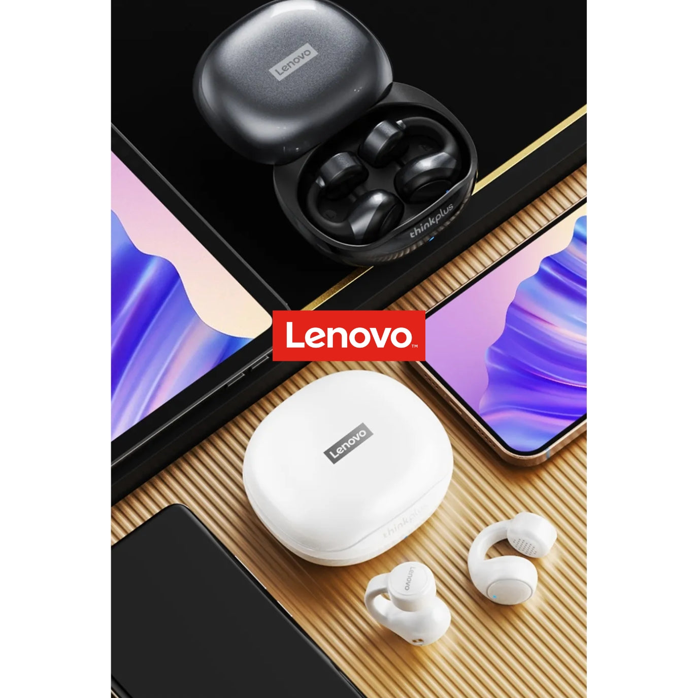 Audífono Lenovo X20 Blanco Diseño Clip con control táctil