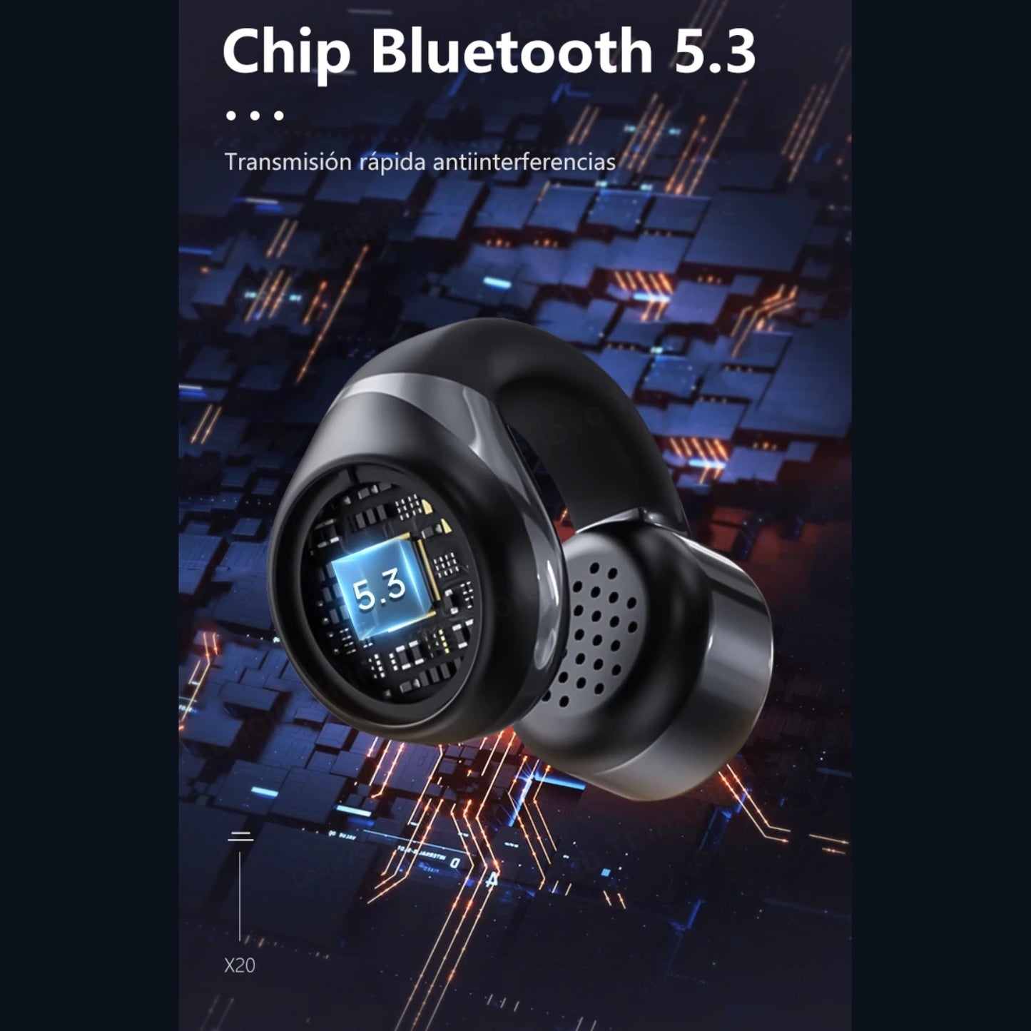 Audífono Lenovo Inalámbrico Clip X20 Negro