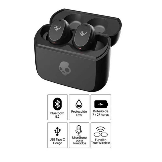 PR Audifono Bluetooth Skullcandy Mod True Wireless 34 Hrs Negro