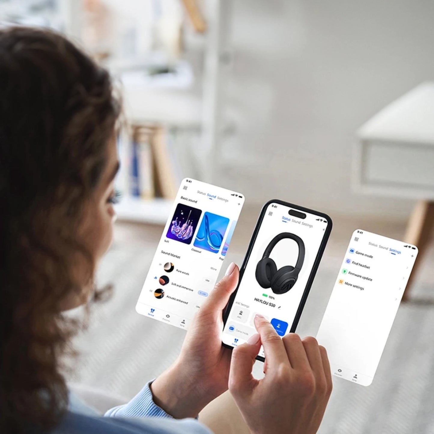 Audifono bluetooth ANC Haylou S30 Version Pro con micrófono - Colores