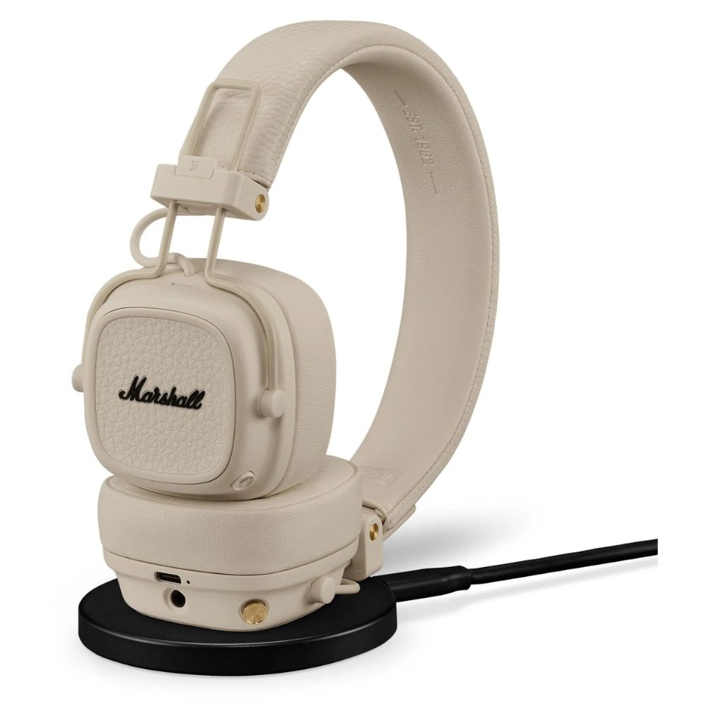 Audífono Marshall Major V Crema On Ear 100h carga inalámbrica