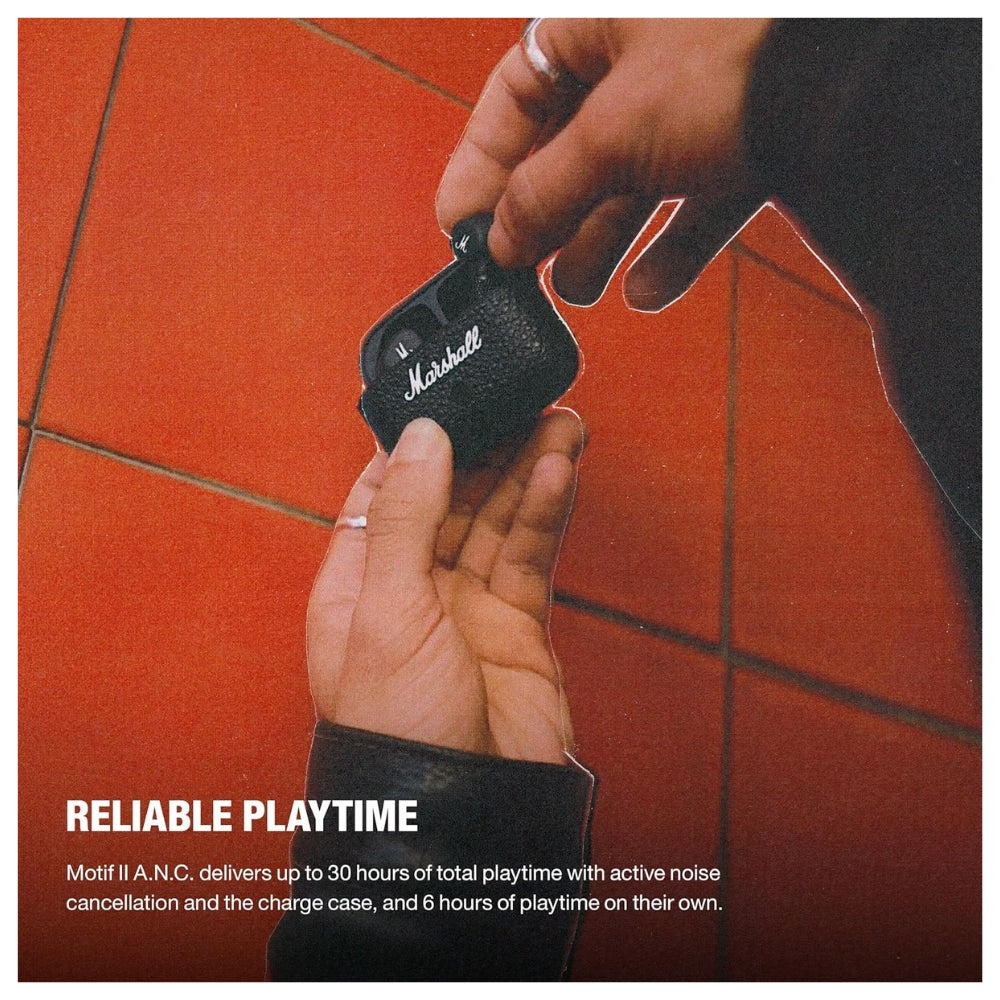 Audífono Marshall Motif II ANC Negro True Wireless 30h carga inalambrica