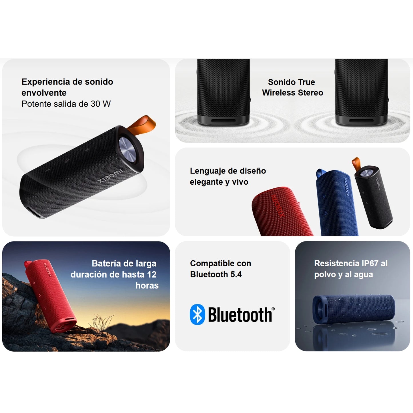 Parlante Bluetooth Xiaomi Outdoor 30W IP67 Stereo Black