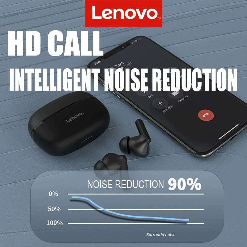 Audifonos inalambricos Lenovo HT05 TWS Negro Bluetooth 5.0