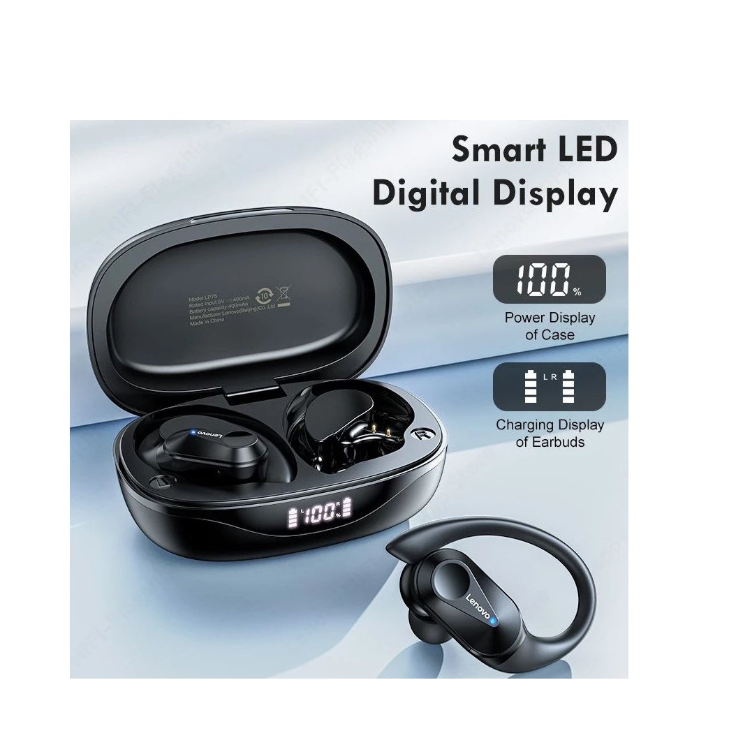 Audifono Bluetooth Lenovo LP75 Sports Wireless 5.3 - Negro
