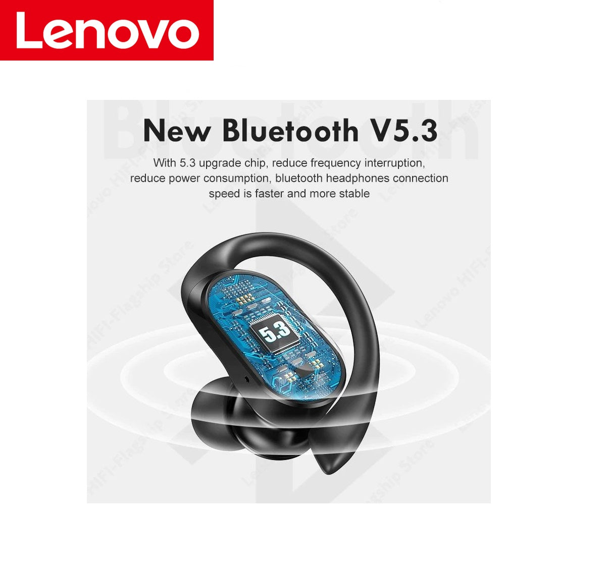Audifono Bluetooth Lenovo LP75 Sports Wireless 5.3 - Negro