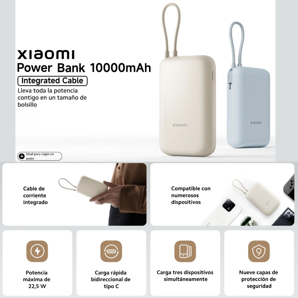 Power Bank Xiaomi 10000mAh 22.5W Fast Charger Celeste
