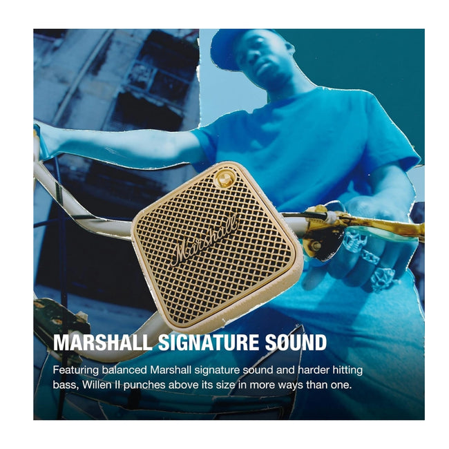 Parlante Bluetooth Portatil Marshall Willen II IP67 17Hrs Crema