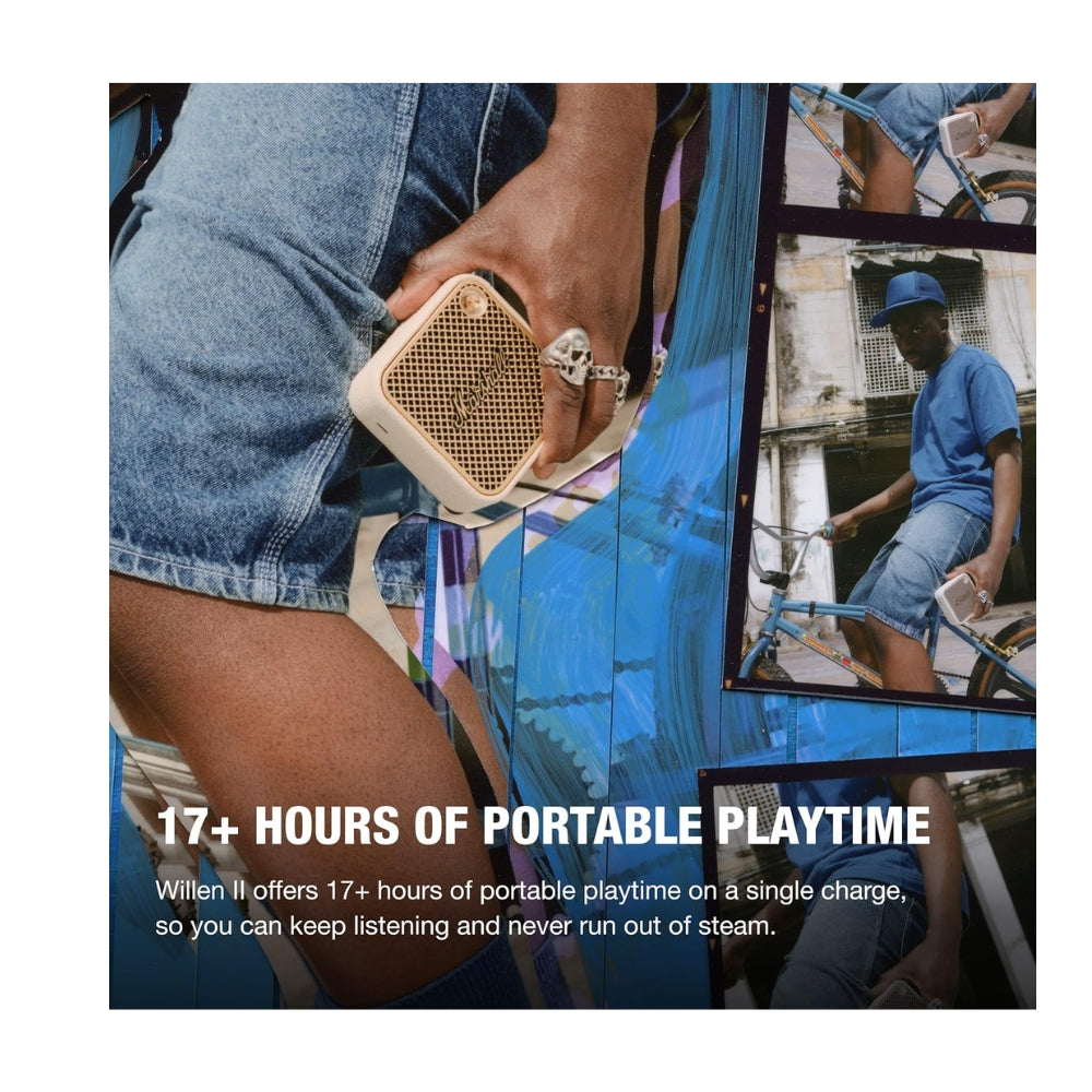 Parlante Bluetooth Portatil Marshall Willen II IP67 17Hrs Crema
