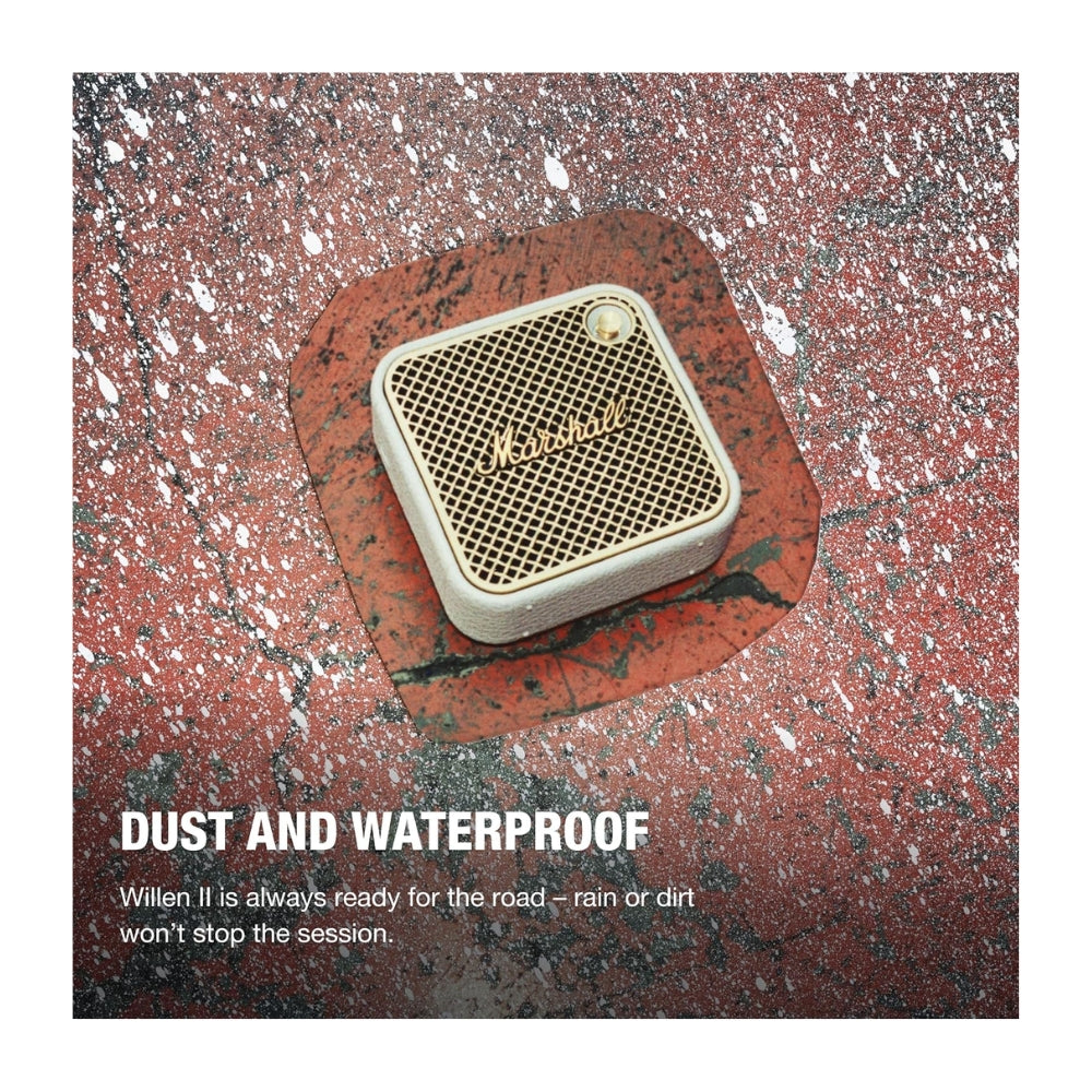 Parlante Bluetooth Portatil Marshall Willen II IP67 17Hrs Crema