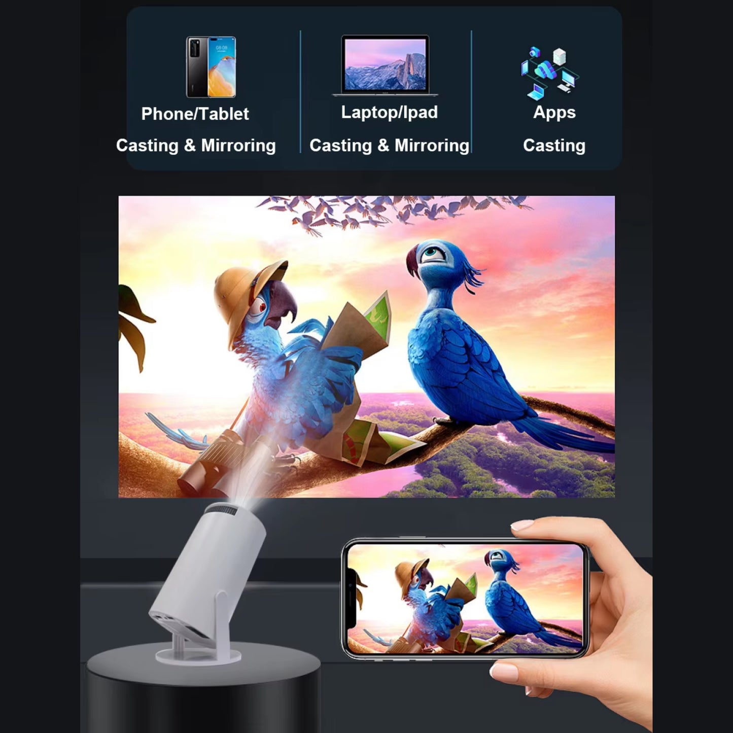 Proyector HY300 Smart Android 11 WiFi + Audífonos Blacksheep Globe de Regalo