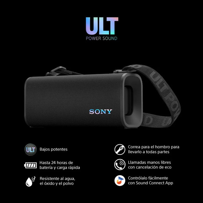 ⁠Parlante para fiesta Sony SRS-ULT30 24hrs Waterproof ULT FIELD 3 Negro