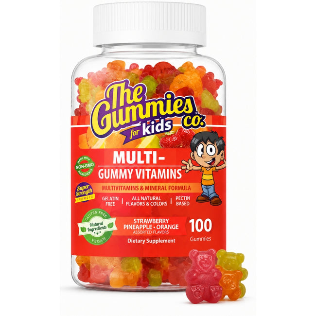 The Gummies Co Para Niños Gomitas Mega Multivitamínico Fresa y Piña