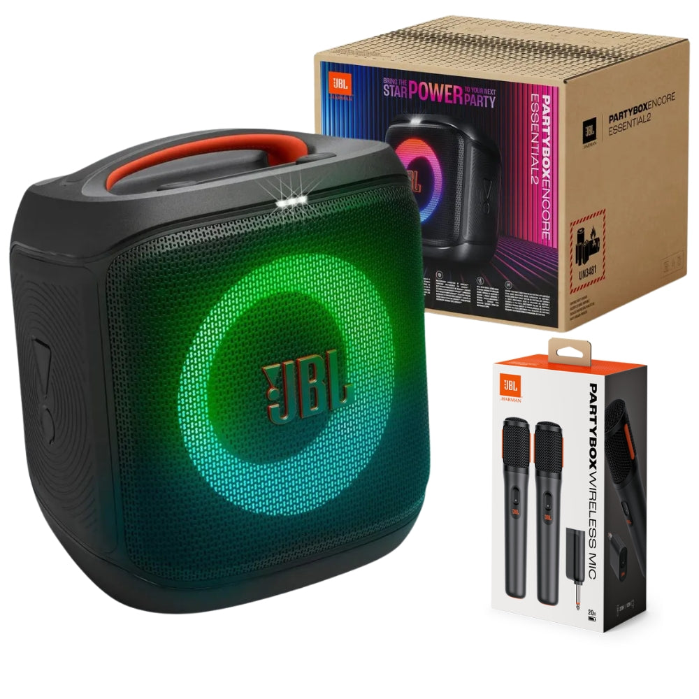 Pack Jbl Partybox Encore Essential 2 + Microfono Partybox Negro