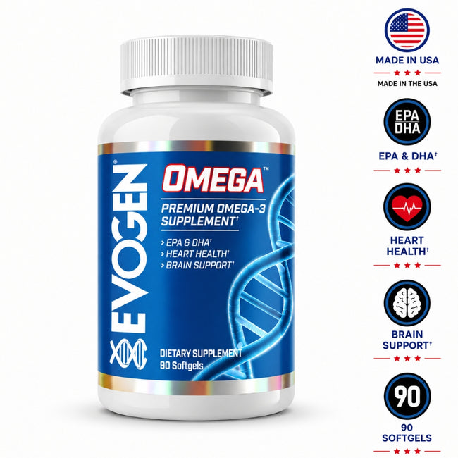 Omega 3 Evogen Fish Oil 3000mg 90 Cápsulas EPA 1200 DHA 900