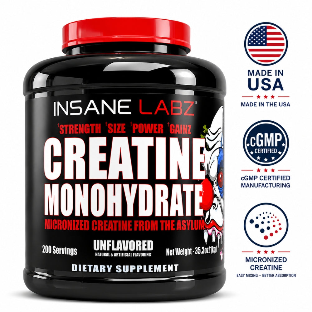 Creatina Insane Labz Monohidratada y Micronizada 1 KG 200 Servicios