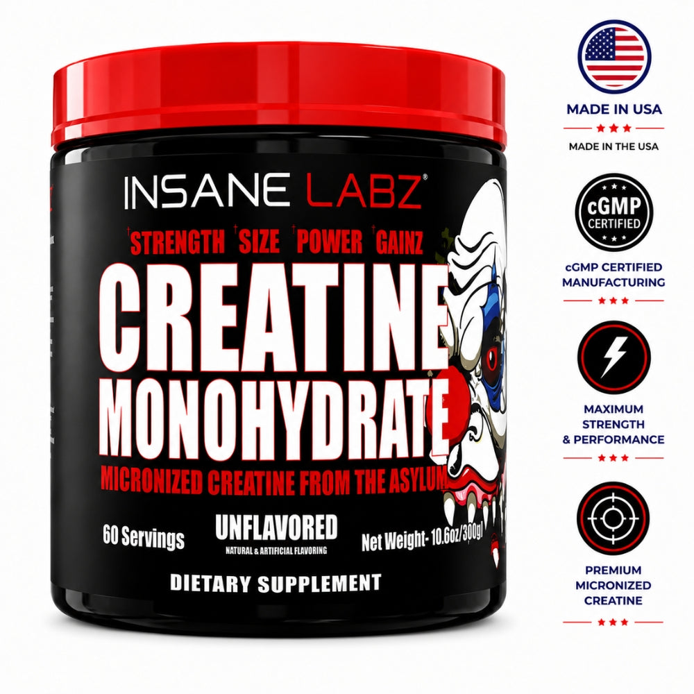 Creatina Insane Labz Monohidratada y Micronizada 300G 60 Servicios