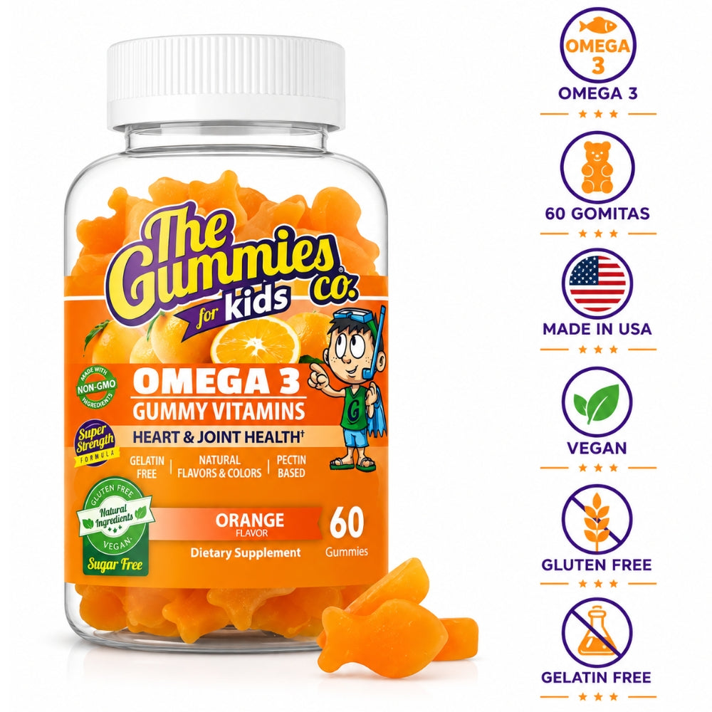 The Gummies Co. Para Niños Gomitas de Omega 3 60 Gomitas sabor Naranja