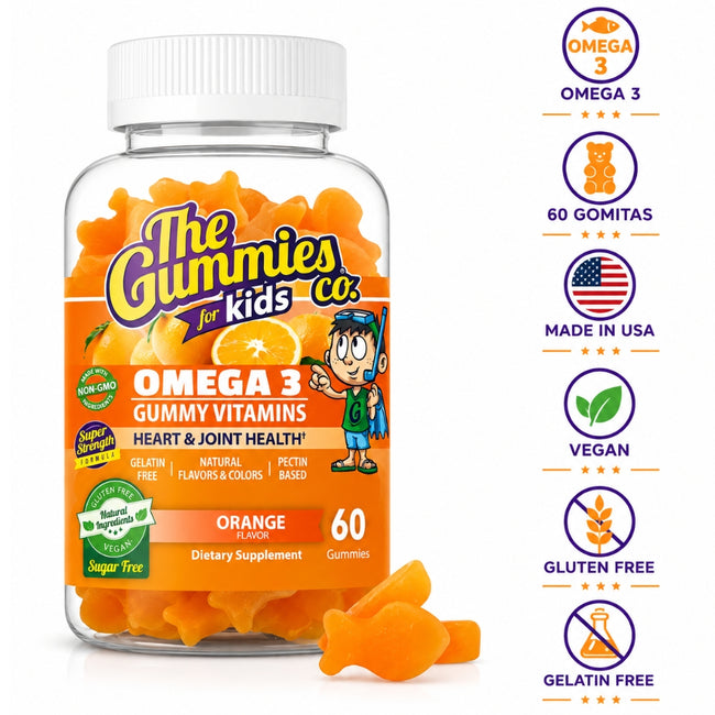 The Gummies Co. Para Niños Gomitas de Omega 3 60 Gomitas sabor Naranja
