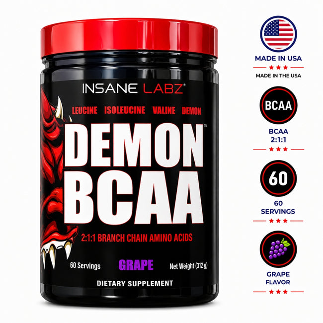 Demon BCAA Insane Labz Grape 60 Servicios Aminoácidos 2:1:1