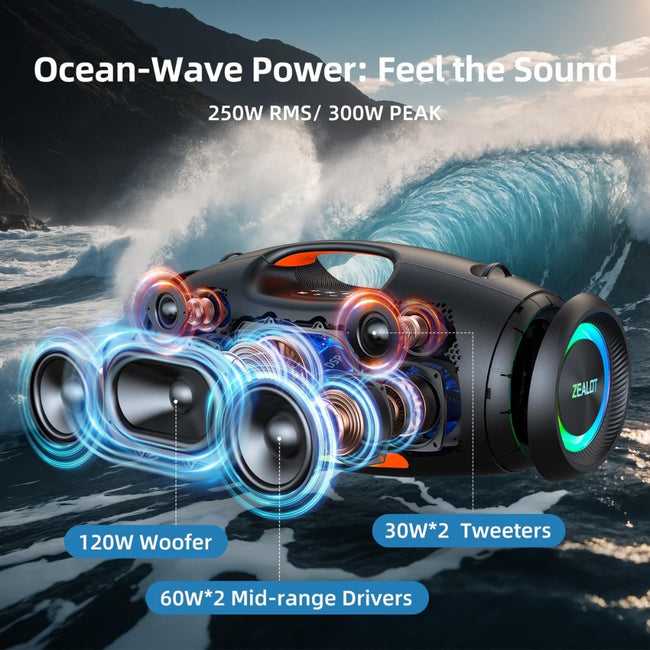 Parlante Bluetooth Zealot S89 250W Negro