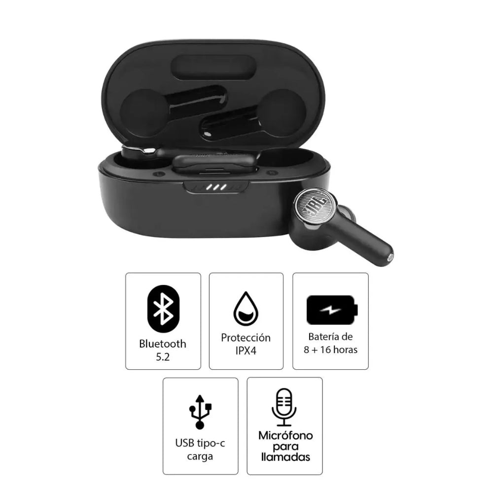 Audífonos JBL Quantum TWS Negro Bluetooth ANC 16 Horas Baja Latencia