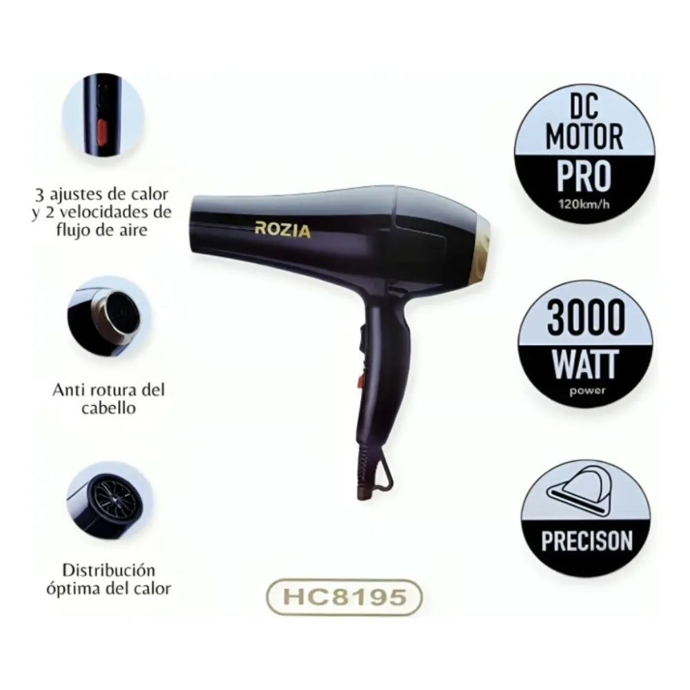 Secadora de Cabello Rozia 3000W HC8195