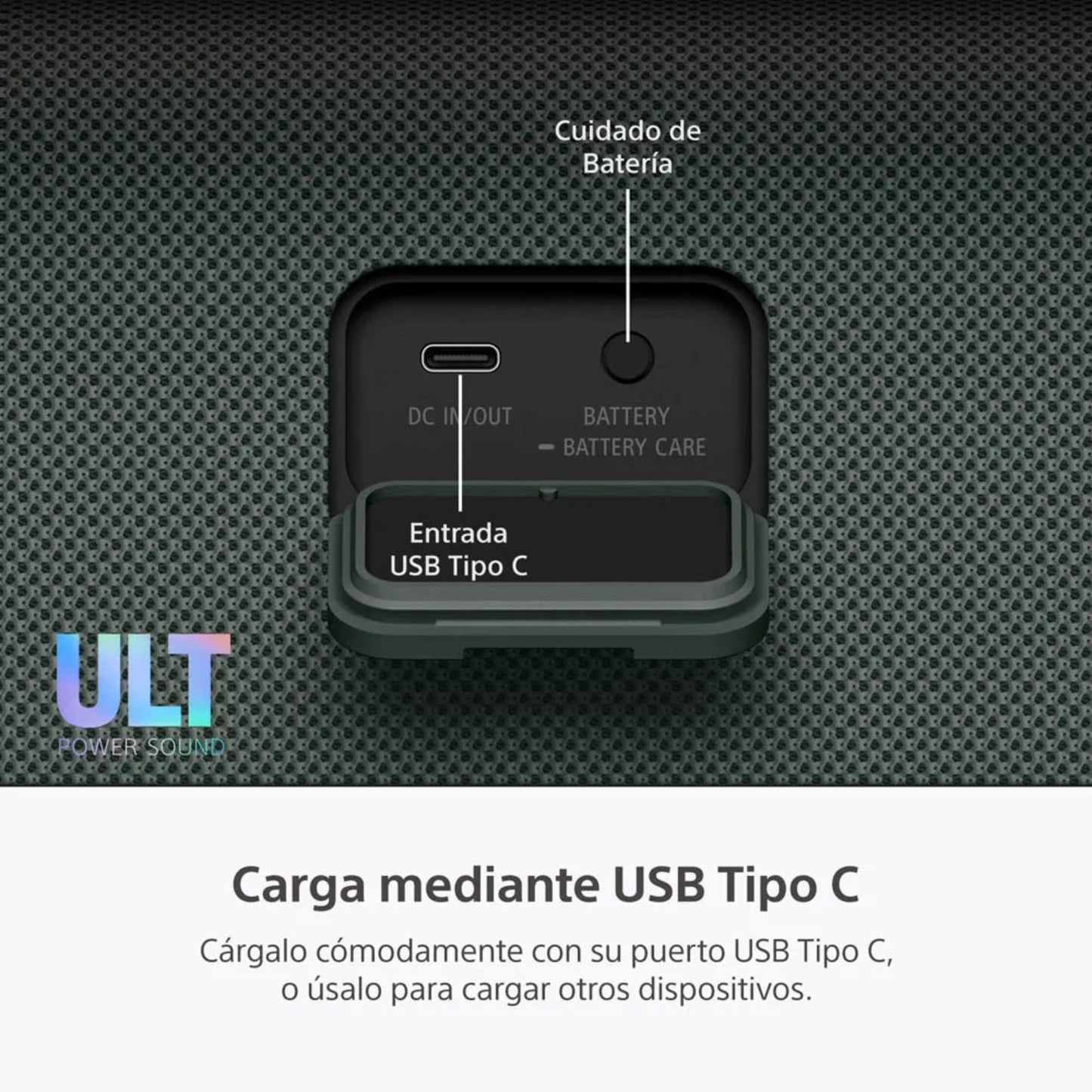 ⁠Parlante para fiesta Sony SRS-ULT30 24hrs Waterproof ULT FIELD 3 Verde
