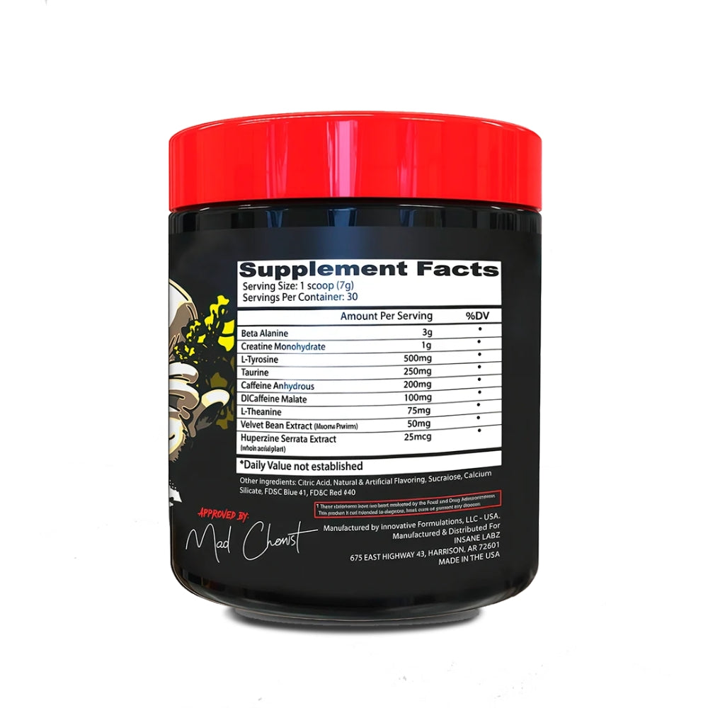 Pre Entreno Insane Labz Psychotic 419G 60 Servings Pre-Workout Grape
