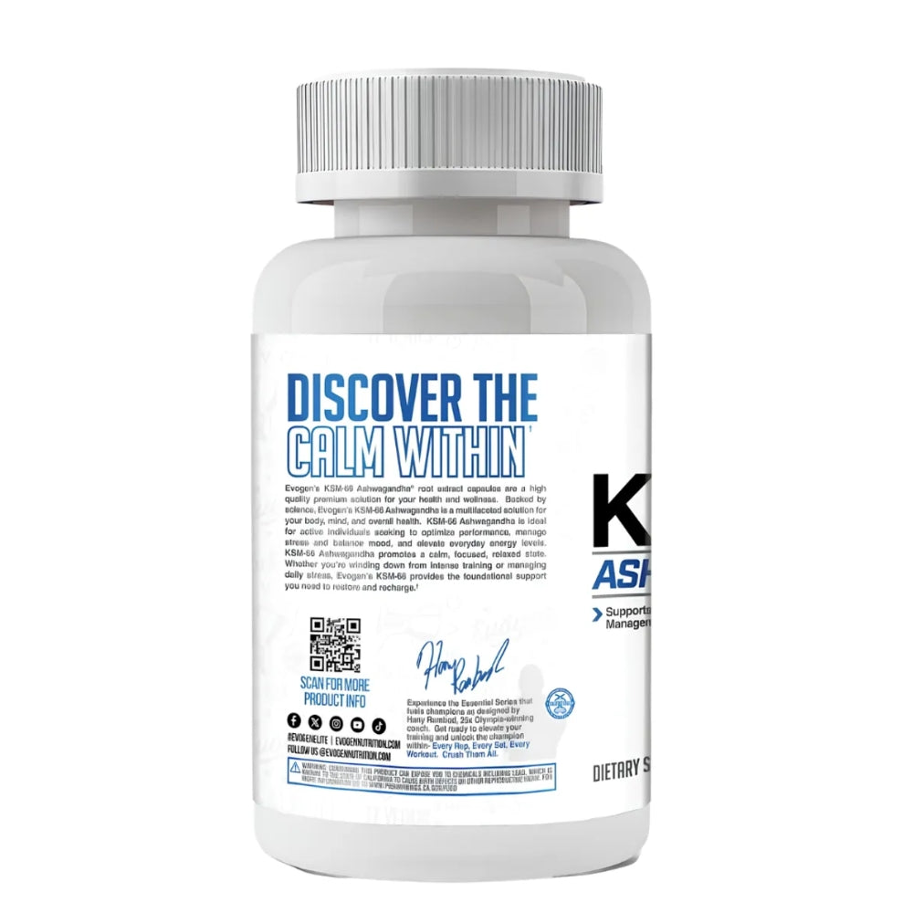 Ashwagandha Evogen KSM-66 600mg 60 Cápsulas