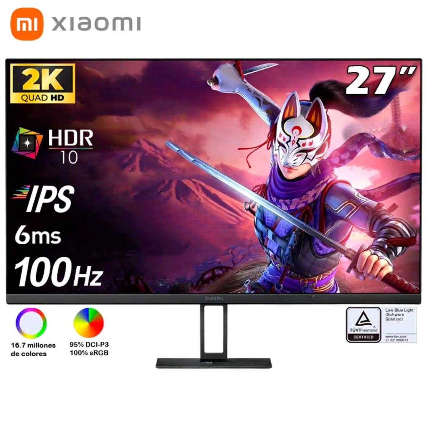 Monitor Gamer Xiaomi A27QI 27" 2K Ultra Nítida 180Hz Negro