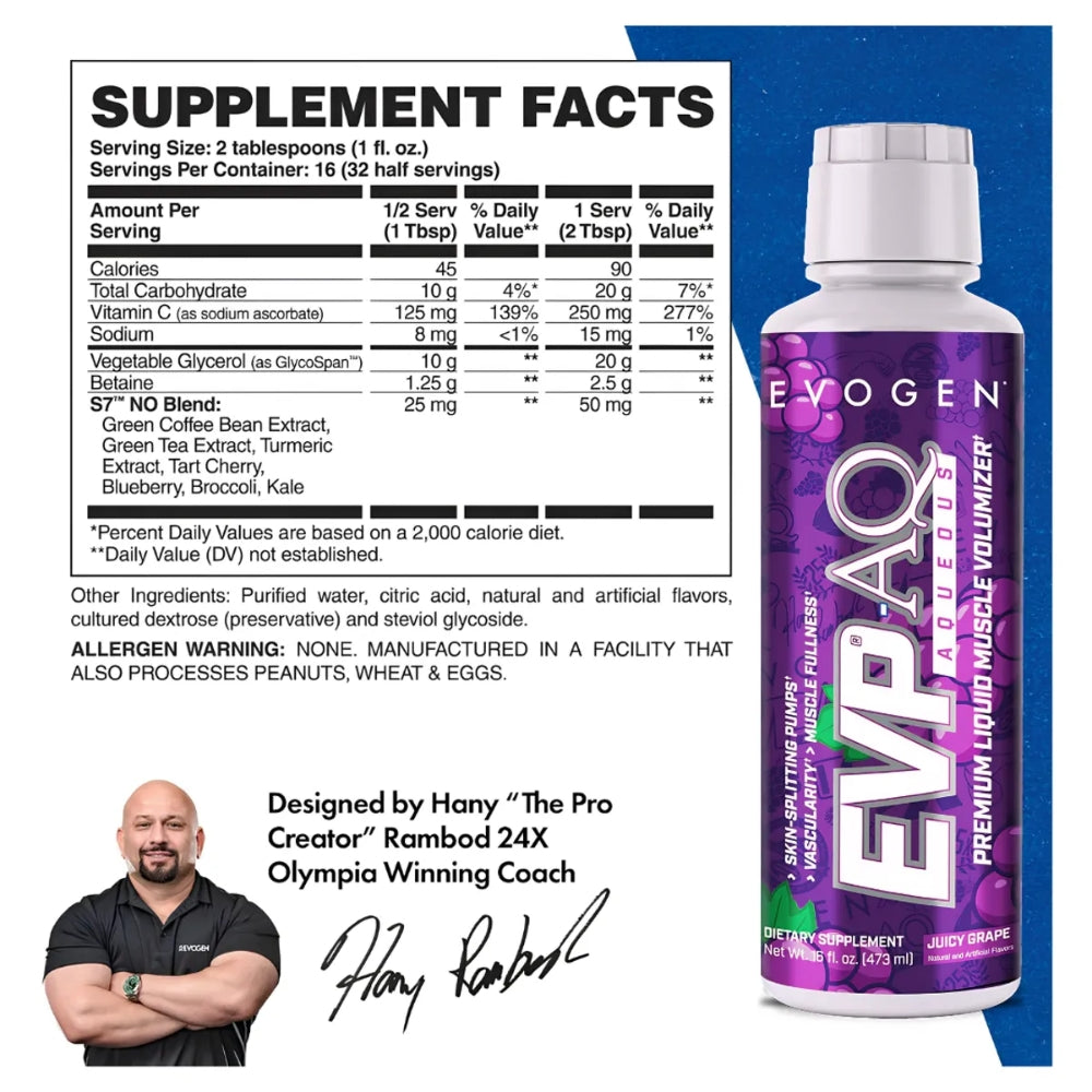 Evogen EVP AQ Glicerol Pre Entreno Líquido 473ml
