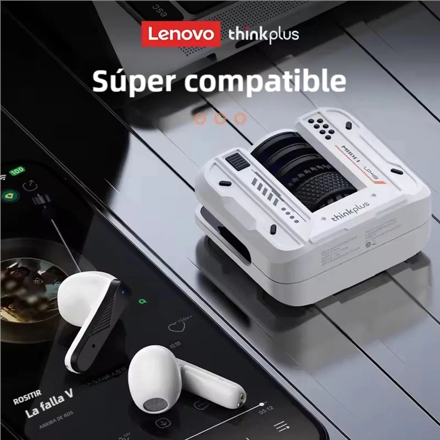 Audífono Lenovo LP49 Blanco 30h Bluetooth 5.4