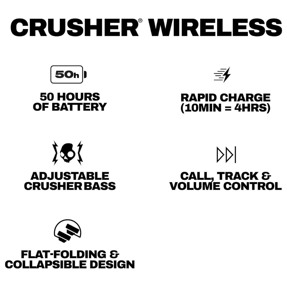 Audífono Skullcandy Crusher Wireless Over Ear 50 horas