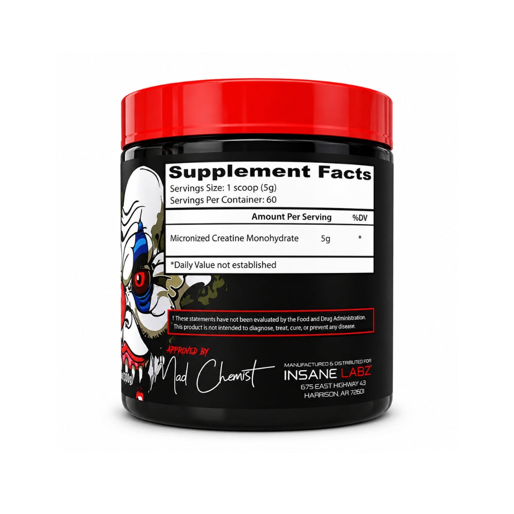 Creatina Insane Labz Monohidratada y Micronizada 300G 60 Servicios
