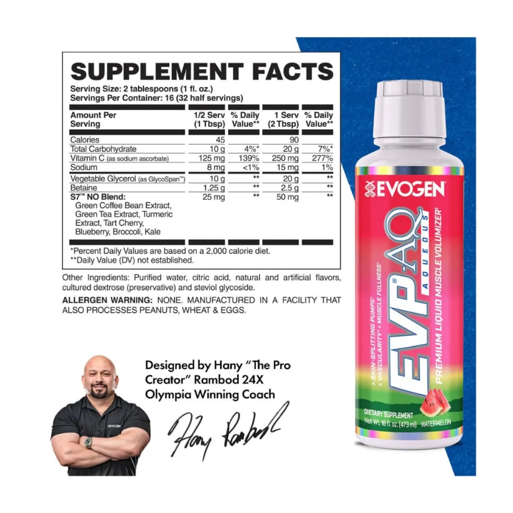 Evogen EVP AQ Glicerol Pre Entreno Líquido 473ml
