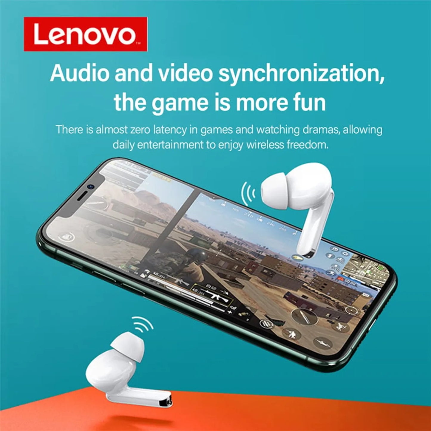FU Audifonos Bluetooth Lenovo HT05 Blanco + Reloj pulsera y Lentes de sol de regalo