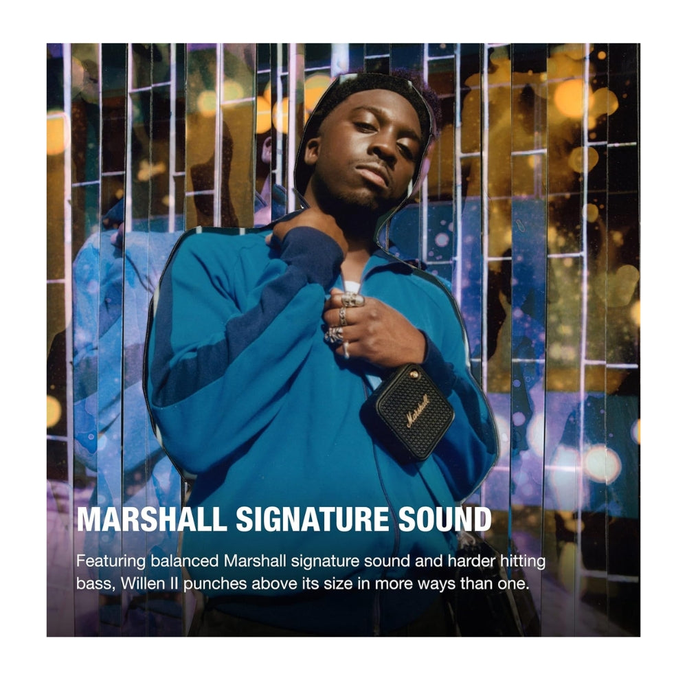 Parlante Bluetooth Portatil Marshall Willen II IP67 17Hrs Negro