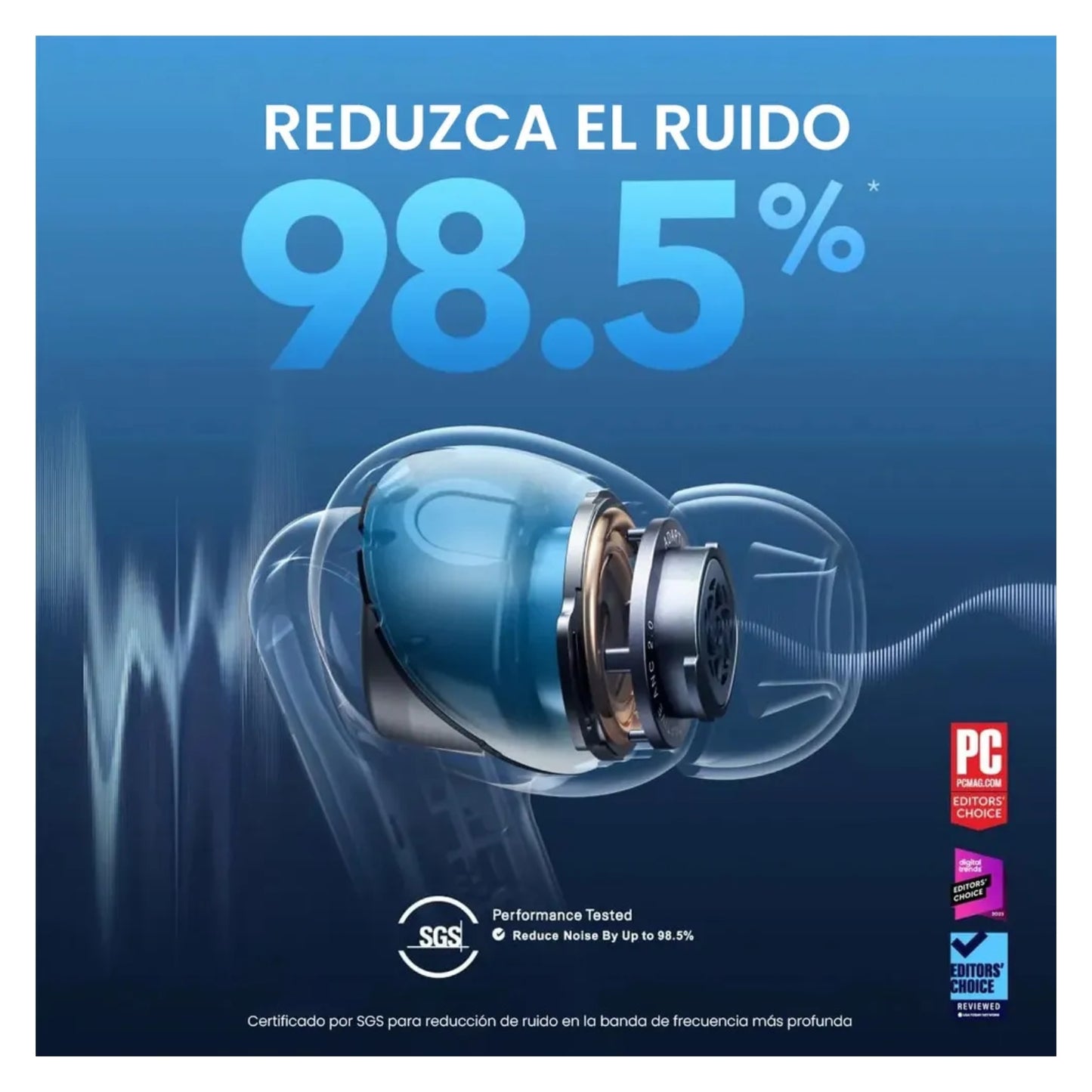 Audífonos Bluetooth SoundCore By Anker Liberty 4 NC ANC 50 Hrs