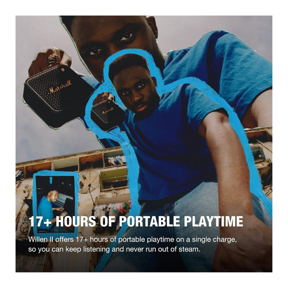 Parlante Bluetooth Portatil Marshall Willen II IP67 17Hrs Negro